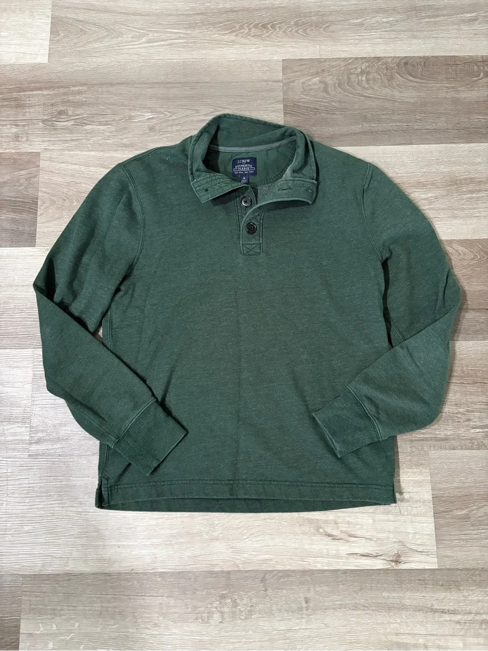 J. Crew Men’s Dark Green Button-Trim Pullover